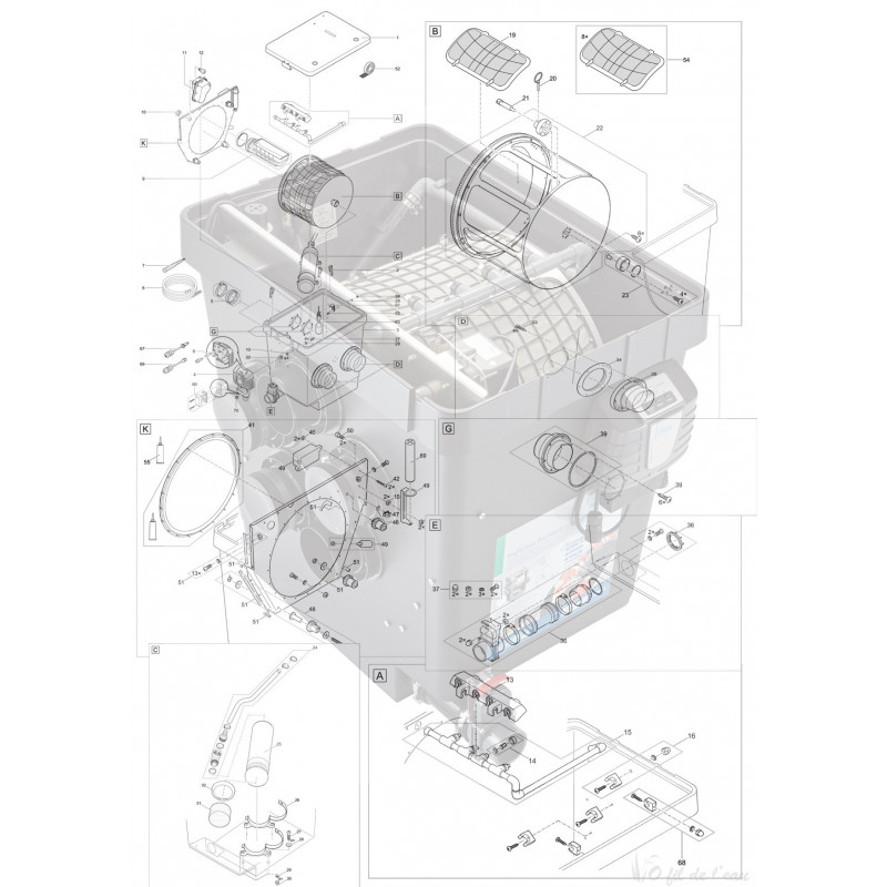 Pièces détachées pour ProfiClear Premium DF-L EGC gravitaire Oase