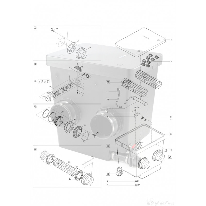 Pièces détachées pour ProfiClear Premium Module Moving Bed Oase