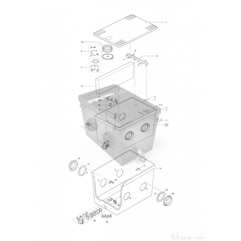 Pièces détachées pour ProfiClear Premium XL Module Standing Bed Oase